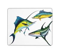 (Fish Art) Printed Mousepad 7 x 8.6 in, Waterproof Non-Slip Mouse-Pad Rubber Base for Laptop Desktop Mat for Home Office Desk Decor
