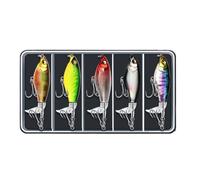 Fish Bait Set - Bionic Lures for Slowly Flow on a Pike | Bar Licking | 5 Pieces Low to Low | Effective Vibrating Color