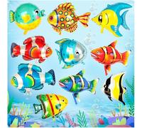 Fish Balloons for Kids Party, 10PCS Large Ocean Animal Tropical Fish Foil Balloon for Birthday Ocean Themed Decoration