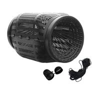 Fish Basket Fishing Bait Trap Loach Prawn Basket With 6m Nylon Rope Bait Ball PP Shellfish Catcher Circular Black Frame 31.5x19x19cm Lobster Crayfish Trap Gear Catching Traps Prawn Cage
