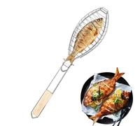 Fish basket for the barbecue, rust-resistant, foldable metal, with