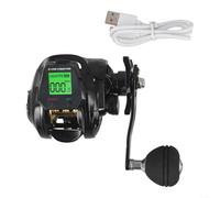 Fish Bite Alarm Fishing Reel with Depth Positioning and Rechargeable Battery for Serious Anglers (Orange Right)