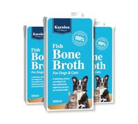 Fish Bone Broth for Dogs & Cats - 3 x 500ml| 100% Real & Natural Liquid Bone Broth for Pets | High in Collagen & Protein for Healthy Joints, Gut, Digestion, Skin & Sickness