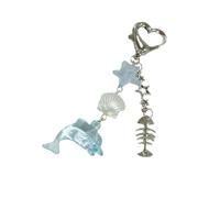 Fish Bone Designs Shell Dolphin Charm Fashionable Dolphin Shell Phone Pendant Lovely Key Chain Accessory for Women