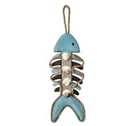 Fish Bone Ornament, Retro Home Decoration, 14.17x4.33 inches Wall Art Built-In Temperature Gauge, Decorative Accessory, Home Decor Vintage Style, Apartment Bedroom for Kitchen Nursery Patio Garden