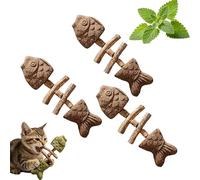 Fish Bone Silvervine Cat Chew Sticks, Natural Catnip Dental Cleaning Toys, Interactive Cat Toy, Wooden Kitten Teether, Kitten Teething Chew Toys for Cat Enrichment & Oral Care (1, silvervine)