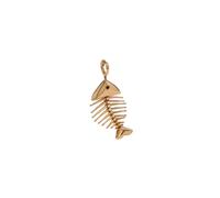 Fish Bones Charm Pendant In 18ct Yellow Gold With Diamonds