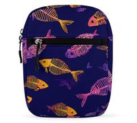 Fish Bones Mini Crossbody Bag Unisex Anti-Theft Side Shoulder Bags Travel Small Messenger Bag