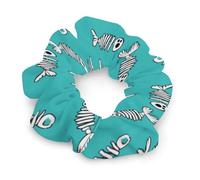Fish Bones Pattern Fashion Hair Bands Scrunchies for Women Soft Elastic Hair Ties Accessories