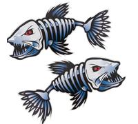 Fish Bones Sticker 2pcs for Car Pet Self-Adhesive Decal