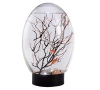 Fish Bowl - 7inch Decorative Desktop Fish Tank | PET Aquarium Bowls - durable transparent bowl powered by AAA batteries creating elegant aquatic display suitable for home office