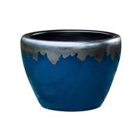 Fish Bowl Blue Glaze Ceramic Fish Tank Living Room Retro Large Water Tank Courtyard Turtle Tank Calligraphy and Painting Tank Aquarium, One Color-S