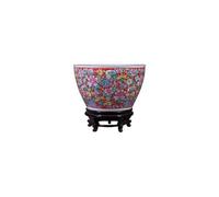 Fish Bowl Ceramic Pastel Fish Tank Turtle Tank Living Room Home Painting and Calligraphy Tank Living Room Decorations Aquarium, One Color-S