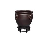 Fish Bowl Chinese Ceramic Goldfish Tank Living Room Turtle Basin Lotus Tank Office Painting and Calligraphy Tank Ornaments Aquarium, One Color-L