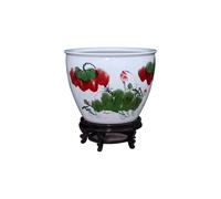 Fish Bowl Chinese Ceramic Hand-painted Fish Tank Living Room Floor-standing Fish Tank Courtyard Water Tank Outdoor Turtle Tank Aquarium, A