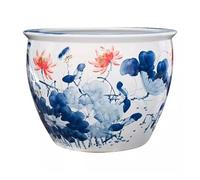 Fish Bowl Chinese Hand-painted Ceramic Fish Tank, Water Lily Basin, Lotus Tank, Turtle Tank, Living Room, Outdoor Large Water Tank, Courtyard Aquarium (Size : Xl)