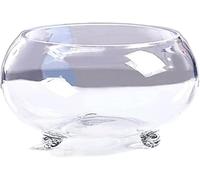 Fish Bowl Fish Tank Thickened Transparent, Easy to Maintain Small Aquarium, Glass Tank Turtle with Support Small Foot Ecological Tank Home Living Room Office Desktop Fish Bowls(M)