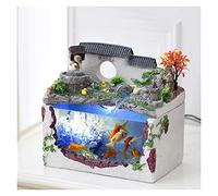 Fish Bowl Tabletop Aquarium and Desktop Fountain Indoor Waterfall Decoration Fountain Home Feng Shui Good Luck Decoration Decoration Chinese Garden Design Tableto
