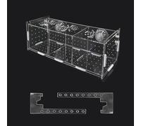 Fish Breeder Box, Acrylic Clear Breeder Tank, Multifunctional Hatchery Incubator, Hook and Suction Cup Support for Guppy, Betta, Shrimp, Small Fishes, 11.4x3.93x3.93inch