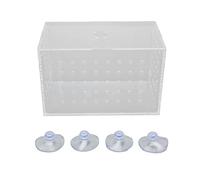 Fish Breeder Box, Acrylic Hatchery Incubator Tank with Suction Cups, High - Transparency Fish Isolation Breeding Box for Baby Fish, Shrimp and Clownfish (14 * 8 * 9CM)