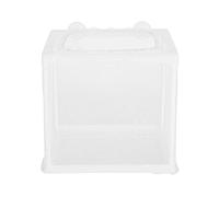 Fish Breeder Box Aquarium Incubator Transparent Plastic Isolation Tank for Newborn Fry Protection 15.7x14x14.9cm with 4 Suction Cups Mesh Net and Stand Columns