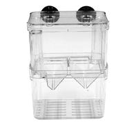 Fish Breeding Box Aquarium Incubator Fry Hatchery Isolation Box Fish Parenting Container Divider with Suction Cups Double Layers Acrylic Transparent L Breeding