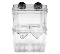Fish Breeding Box Aquarium Incubator Fry Hatchery Isolation Box Fish Parenting Container Divider with Suction Cups Double Layers Acrylic Transparent LFish Breeding