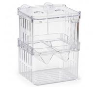 Fish Breeding Box, Breeder Box for Fish Tank 2 Layer Transparent Aquarium Breeder with Sucrion Cups Plastic Breeding Boxes for Small Shrimp Clown Guppies