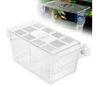 Fish Breeding Box, Breeding Tanks for Fish Double Layer Baby Fish Separator for Tank Plastic Hatching Box Transparent Small Tank Aquarium Isolation Box with Suction Cup