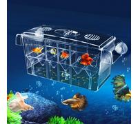 Fish Breeding Box Large capacity Solation Hatchery Box Plastic Fish Hatchery Isolation Floating Box Transparen Baby Fish Protection Hatchery Aquarium Incubator with Suction Cups, 27 x 11.5cm