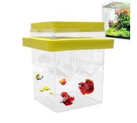 Fish Breeding Box - Set of 2 Suction Cups Fish Isolation Box | Adjustable Height Wear-Resistant Environment Float Small Shrimp Isolation Divider Hatching Box | Fish Breeder Box for Fish Tank