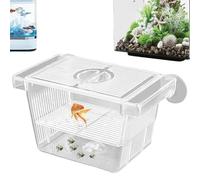 Fish Breeding Box, Transparent Insulation Breeder Box for Fish Tank, 5x3x3" Detachable Plastic Small Tank for Babies, Shrimp, Clown and Guppy