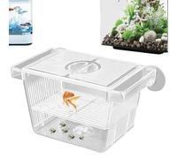 Fish Breeding Box, Transparent Insulation Breeder Box for Fish Tank, 5x3x3" Detachable Plastic Small Tank for Babies, Shrimp, Clown and Guppy, Breeding for