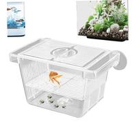 Fish Breeding Box, Transparent Insulation Breeder Box for Fish Tank, 5x3x3" Detachable Plastic Small Tank for Babies, Shrimp, Clown and Guppy
