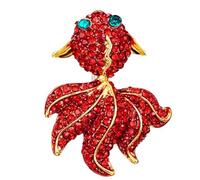 Fish Brooches Crystal Red Goldfish Brooch for Women Cute Animal Design Brooch Pin Jewelry Gifts Clothing Accessories Attractive processing