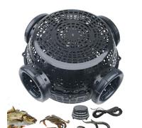 Fish Cage - Outdoor Immersion Net 21 x 24 cm, PP Fishing Basket, 4 Entry Leak-Proof Design with Reverse Funnel Opening | Functional Tool for Using the Stream