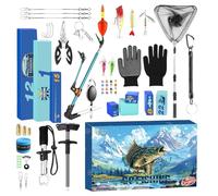 Fish Calendar 2025 Christmas Countdown - 24 Days Countdown Fishing Accessory Set Festive Advent Calendar Fishing Rod Holder Lip Gripper Hook Folder for Father Man Teenagers Him Boys