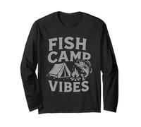 Fish Camp Vibes Fishing Camping Shirt Outdoors Lake Trip Long Sleeve T-Shirt