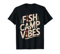 Fish Camp Vibes Funny Camping Fishing Outdoor Adventure Tee T-Shirt
