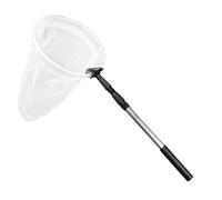 Fish Catching Net - Aquarium Hand Tool, Soft Nylon Safety Fabric, Fine Mesh Long Reach Stainless Steel Handle | Debris Cleaning Skimming Solution for Goldfishh Betta Shrimp Tropical Fish Tank