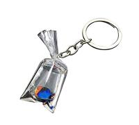 Fish Charm Keychain Fish Water Bag Charms Tropical Fish Key Ring Bag Pendant Decors Key Ring Bracelet Wallet (E, One Size)