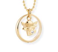 fish Childrens Necklace With Angel Pendant Made Of Silver Plated With Gold