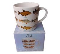 Fish Collection Fine China Mug. Fisherman Gift, Mens Gift