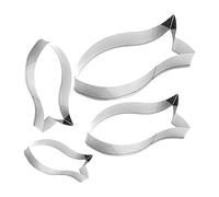 Fish Cookie Cutter - 4pcs Stainless Steel Baking Cutter Set, Marine Animal Molds, Cute Cookie Shape Press | Food Grade Metal Pastry Cutters with Easy Clean Design for DIY Crackers Sand