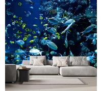 Fish Coral Photo Wallpaper Ocean Seabed 400x280 cm Modern Non-Woven Poster 3D Print Large Wall Mural Decoration for Living Room Bedroom Dining Room Wall Art H1349