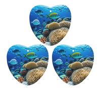 Fish Coral Reef Car Air Freshener, 3 Pcs Love form Hanging Air Freshener Cards, Long Lasting Fragrance Scented Cards for Car, Home, Office Black-style