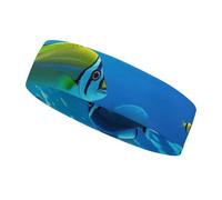 Fish Coral Reef Headbands for Women & Men Sports Headband, Fits All Head Sizes, Ultra Absorbent & Non-Slip Sweatband for Running, Yoga, Gym