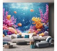 Fish Coral Reef Sea Wallpaper - Underwater Creatures Childrens Wall Mural - Wall Murals for Living Room Bedroom - Photo Wallpaper & Home Decor Art - 200 x 140 cm C173
