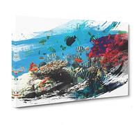 Fish Coral Reef V2 Canvas Print | Gallery Wrapped 30mm Frame Wall Art | 30x20 inches | Ready to Hang | Modern Animals Picture | Living Room Bedroom Lounge Office