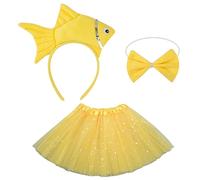 Fish Costume Fro Kids Cute Animal Costume Set with Fish Headband Bow Tie and Skirt for Halloween Cosplay Party Dress Up
